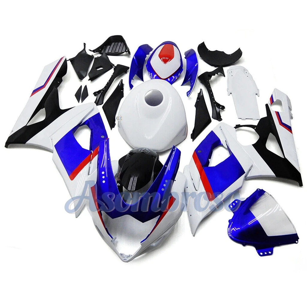Complete Full Fairing Kit Fit For 2005 2006 GSXR1000 K5 05 06 gsxr 1000 Blue White Panel Bodyframe+tank cover