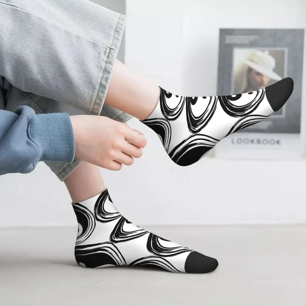 Yin Yang-Calcetines de vestir con estampado 3D para hombre y mujer, calcetín Unisex con estampado 3D, ideal para meditación y equilibrio de la paz