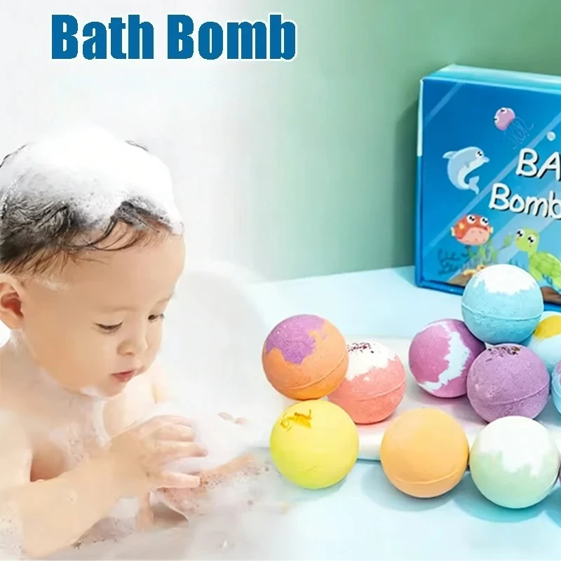 

Набор для морской ванной с игрушкой-сюрпризом, шипучие шарики с ароматом океана, цветов и фруктов для детского спа-вечеринки, подарок, бурлящие шарики для ванны