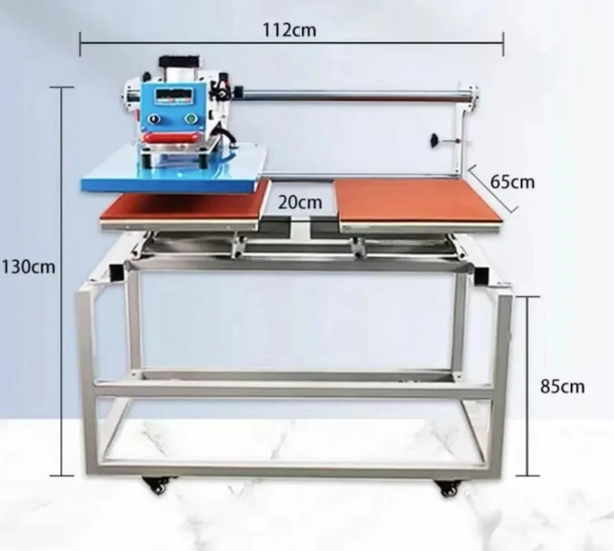 【Fashionable】Pneumatic Heat Transfer Printing Machine For T-Shirt Sublimation 38*38 40x50 40x60cm Two Stations Core Component En