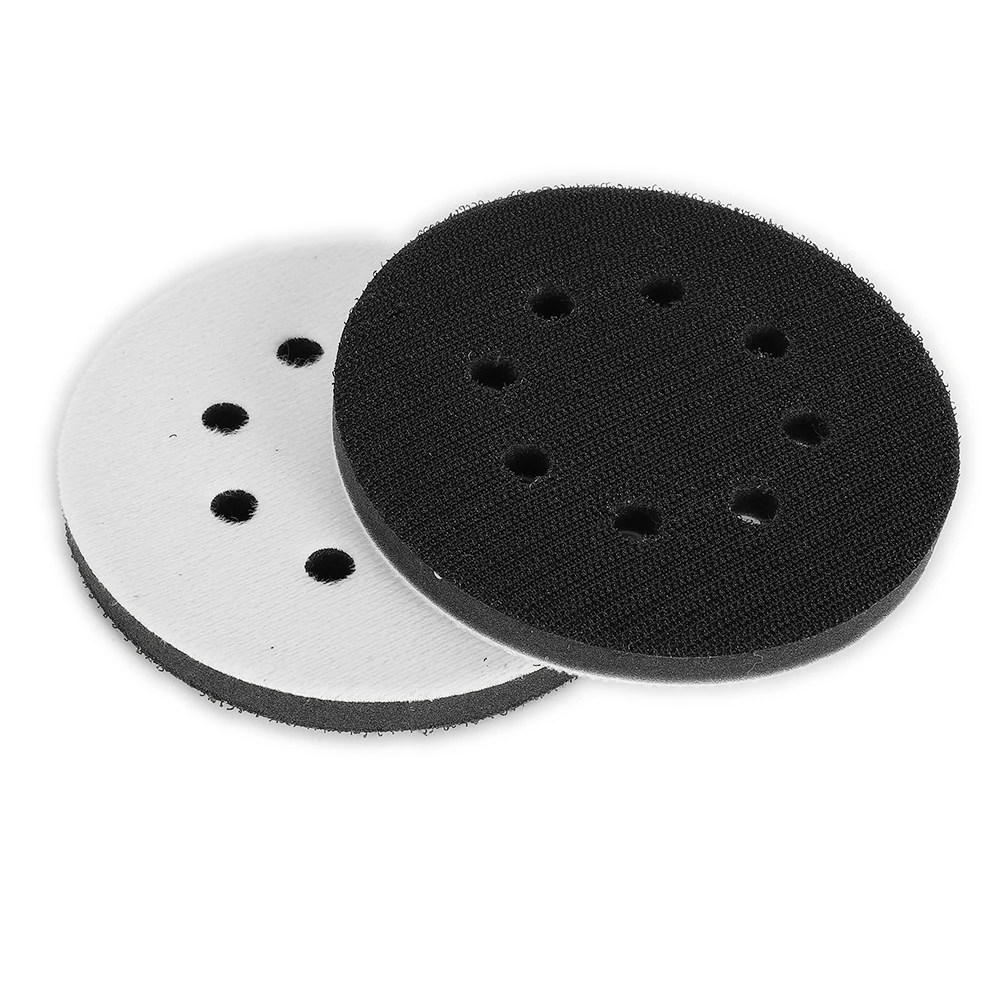 2PCS 5Inch 125mm 8 Holes Soft Interface Pad Hook And Loop Sanding Disc Buffer Sponge Interface Cushion Pad For Backing Pad