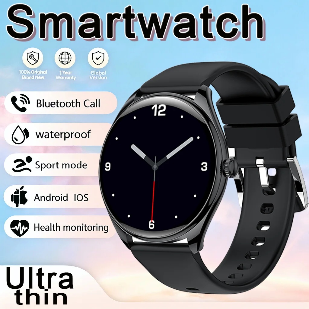 

Новые ультратонкие беспроводные смарт-часы 2026 года для звонков, женские и мужские спортивные фитнес-трекеры с пульсометром, GPS для Android и iOS