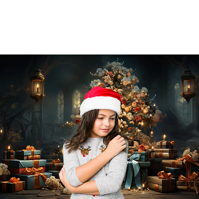 Bonvvie Christmas Photography Background Vintage Indoor Christmas Tree Gifts Party Family Decor Photo Studio Backdrop Photobooth