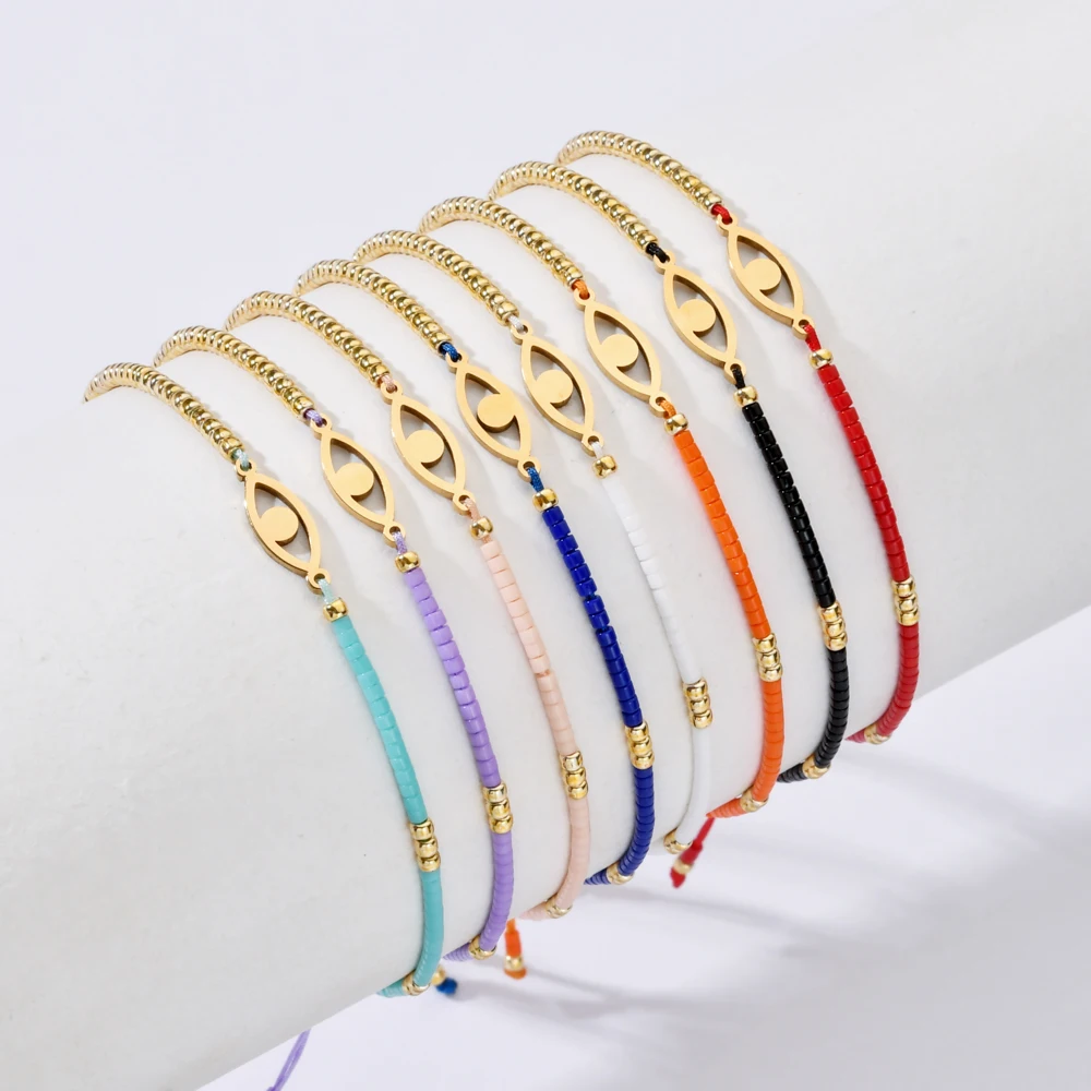 ZMZY Cute Charm Evil Eye Bracelet Jewelry for Women Miyuki Seed Beads Dainty Simple Bracelets Pulseras Mujer Moda Jewellery