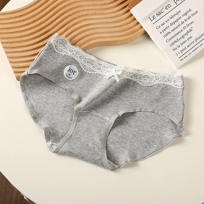 1 قطعة سراويل الفتيات القطن الخالص الطلاب الدانتيل الملابس الداخلية تنفس سراويل الحلو الإناث منتصف الخصر الراحة لينة ملخصات #5