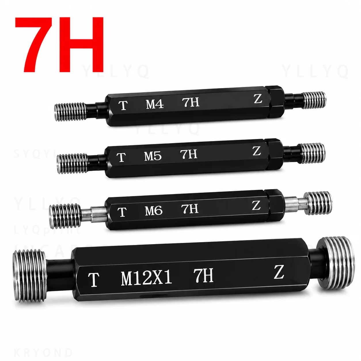 1PCS Double End Hex Handle Left Hand Thread Plug Gauge 7H M4-M16 Pitch 0.5 0.75 Steel Metric Thread Measuring Tool