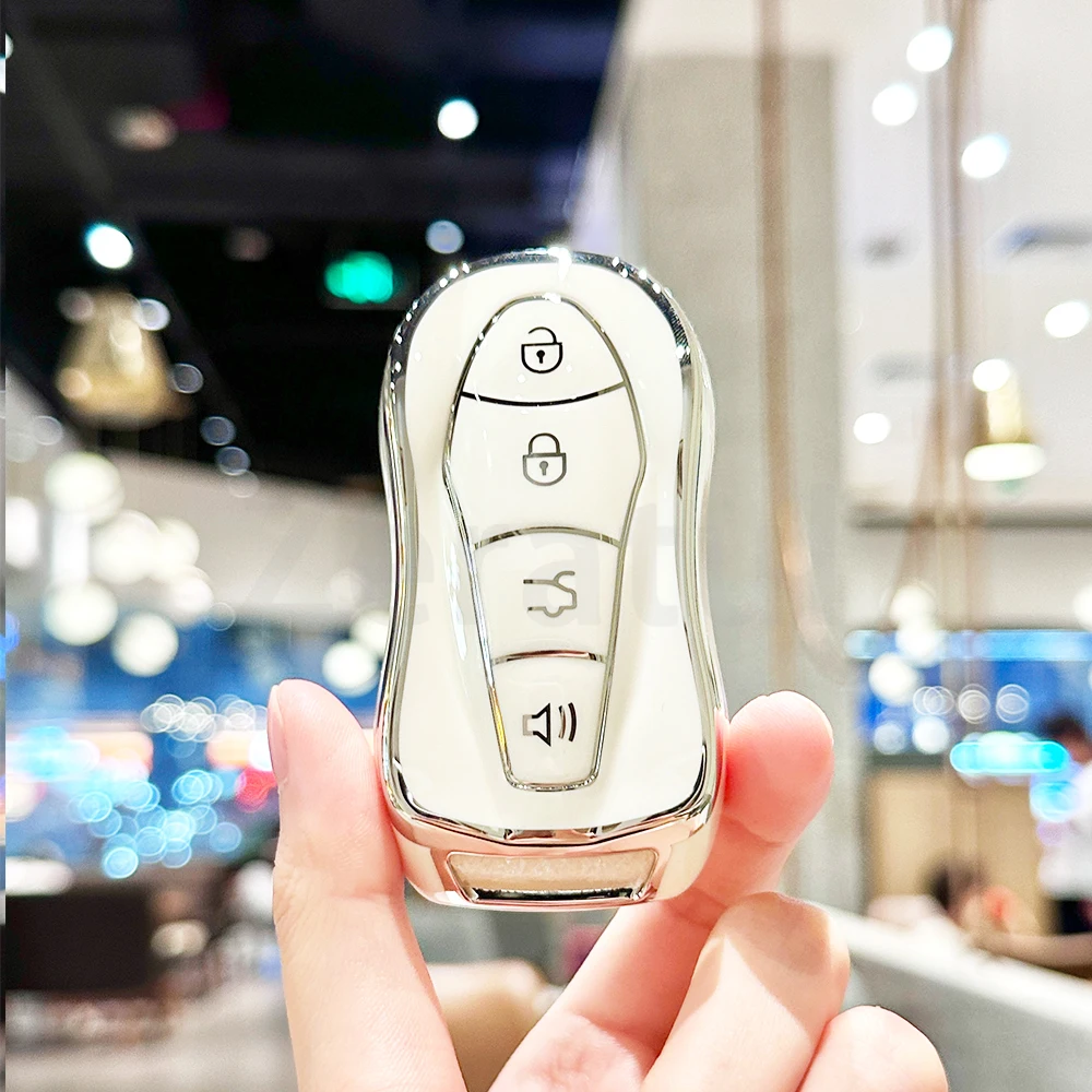 4 زر بولي TPU سيارة قذيفة فوب حافظة مفاتيح حامي بدون مفتاح لجيلي جديد Emgrand GS X6 SUV EC7 Boyue PRO Azkarra FY11 Atlas Pro