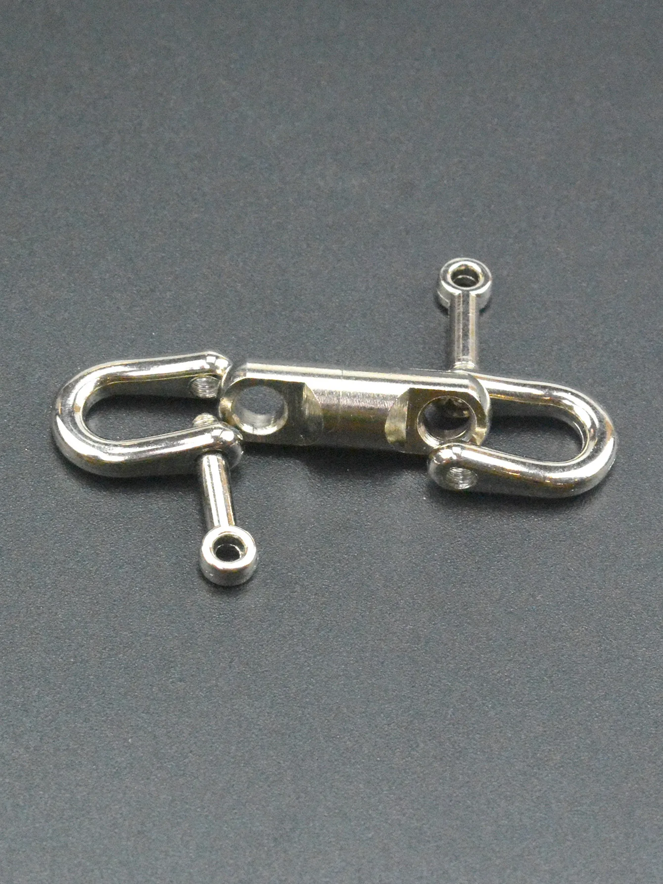 Silver Plated Brass Swivel Keychain Screw 360° Detachable Alloy Shackle Carabiner for DIY EDC Tools Link Connector