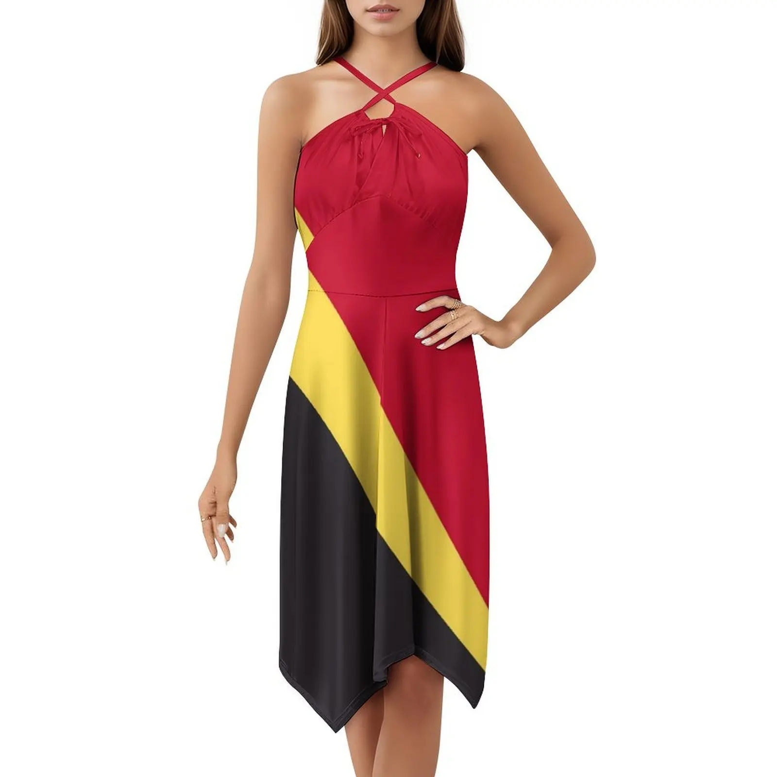 فستان بألوان على شكل قلب فستان أنيق للحفلات الصيفية للنساء سكوديريا F 1 سكوديريا سباق السيارات ملابس امرأة #5
