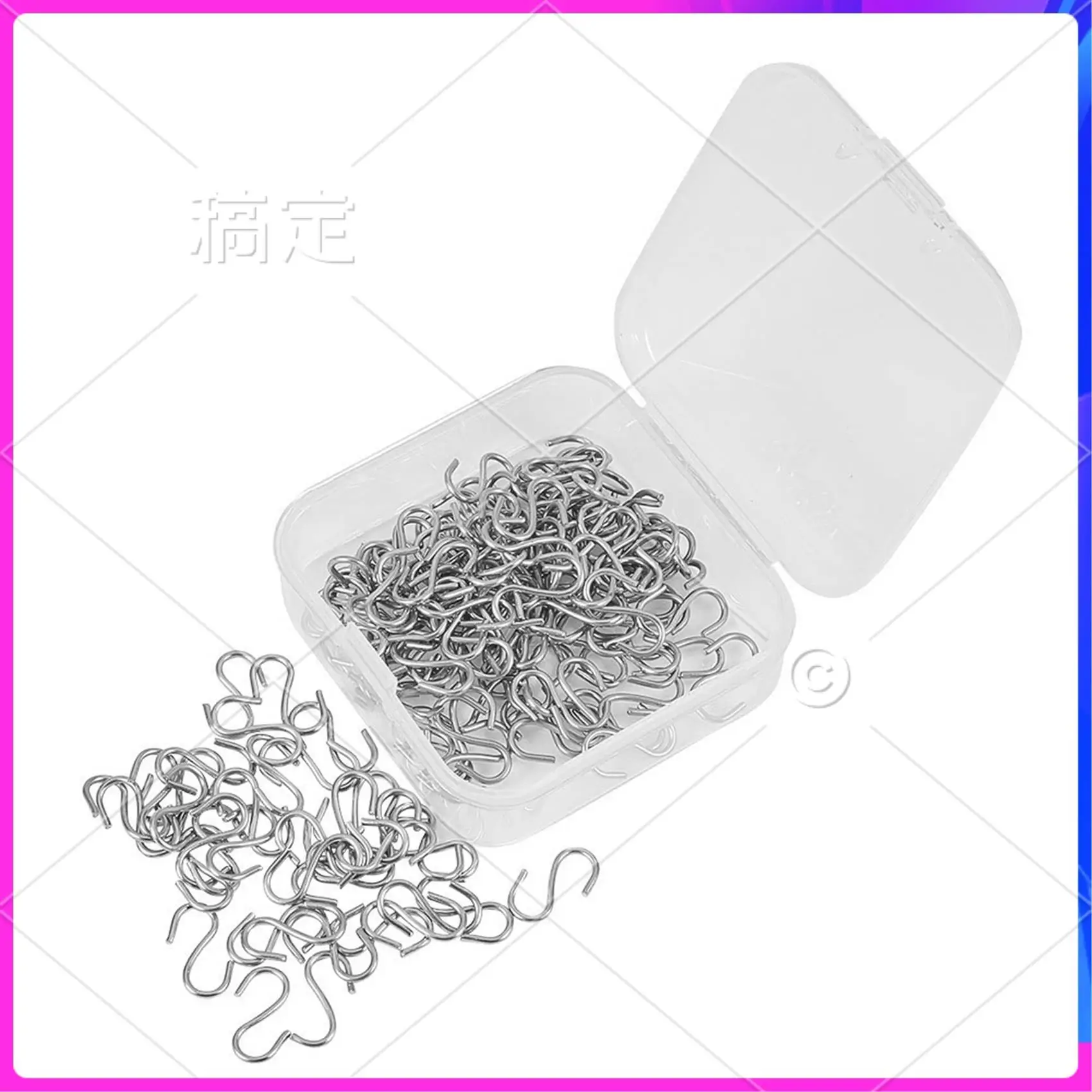 

AOAO-300 Pieces Mini S Hooks Connectors Metal S-Shaped Wire Hook Hangers For DIY Crafts, Hanging Jewelry, Key Chain And Tags