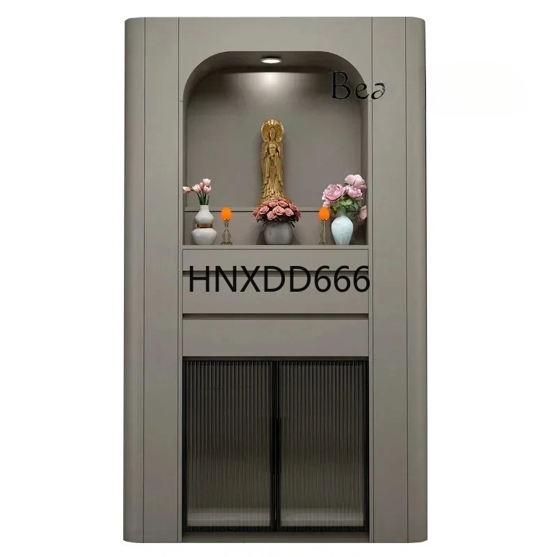 

Living room new Chinese shrine vertical cabinet with door modern offering table altar solid wood offering table