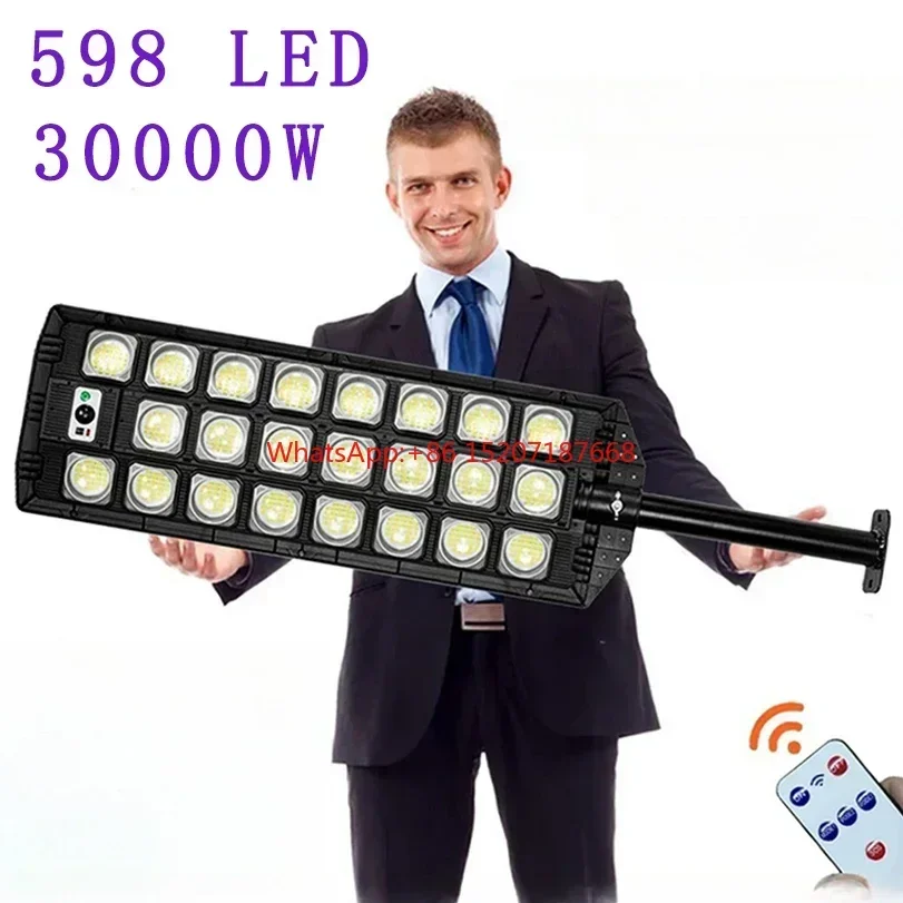 

30000W Solar Street Lights Outdoor 598 LEDs 30000 Lumens Super Bright Motion Sensor Waterproof for Yard Garage Garden Solar Lamp