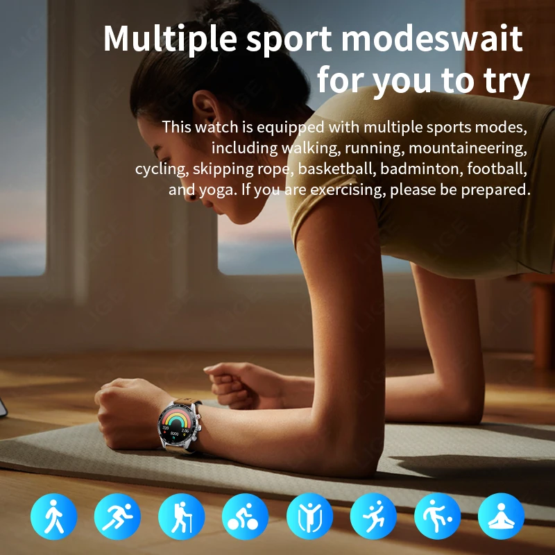 LIGE جديد وعرة العسكرية لتحديد المواقع ساعة ذكية الرجال AMOLED HD شاشة معدل ضربات القلب بلوتوث دعوة مقاوم للماء في الهواء الطلق الرجال SmartWatch 2025 #5