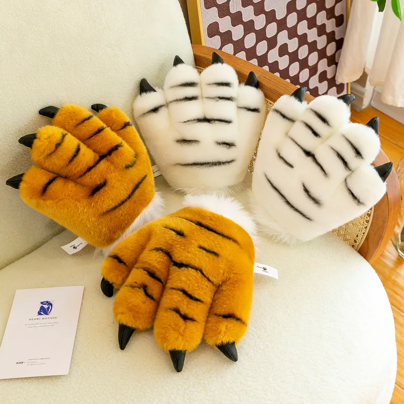 [Funny] Dinosaur claw Tiger claw gloves tail hair hoop pillow plush Stuffed Toy doll Creative Plush toys Birthday Christmas Gift