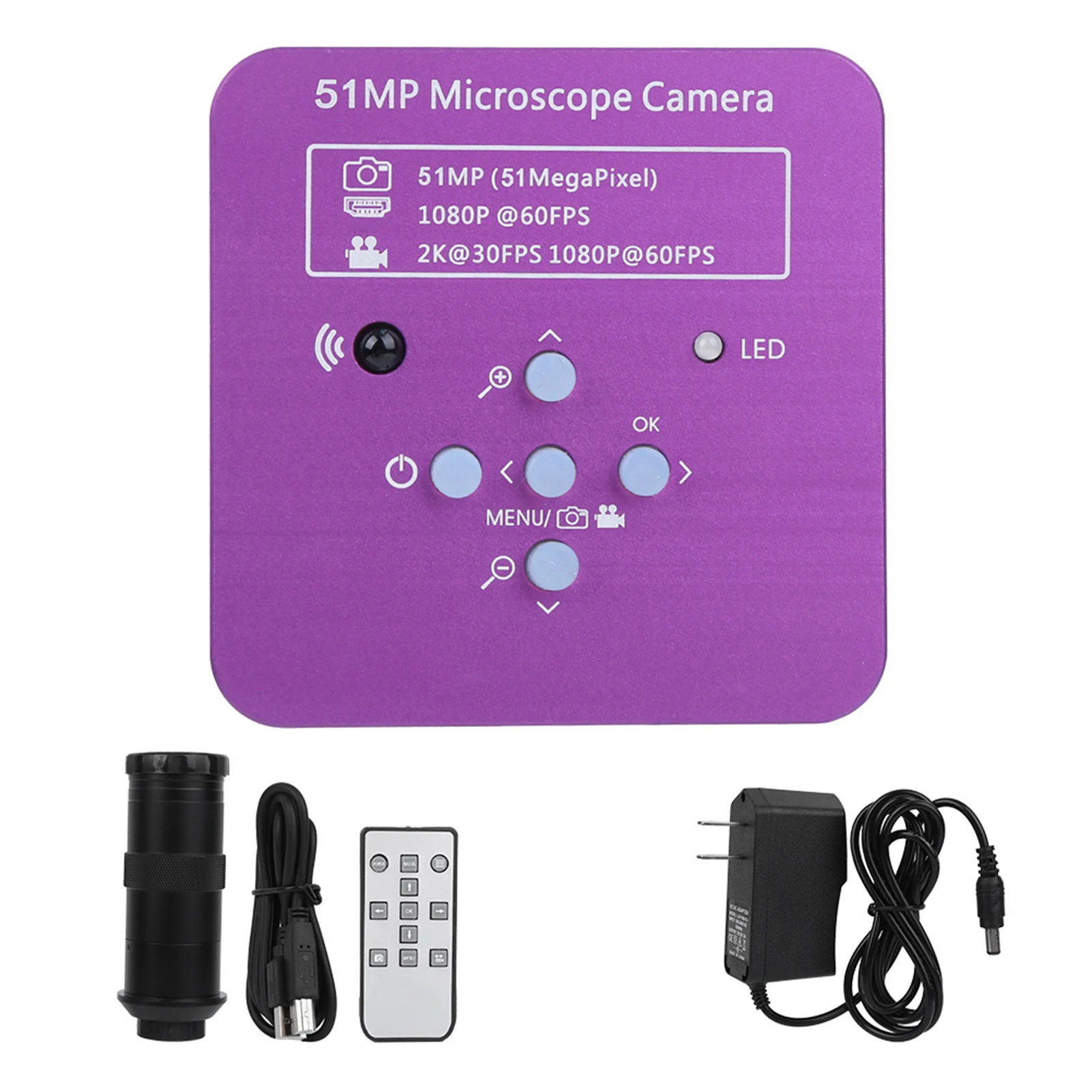 FHD 51MP HDMI USB Industrielle elektronische digitale Videomikroskopkamera C-Mount-Objektiv-Videokamera mit Mikrofon