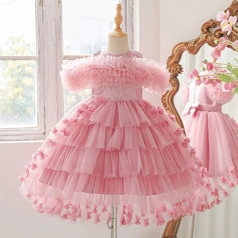 

Роскошное и элегантное выпускное бальное белое платье принцессы с пышными рукавами для девочек, длинное свадебное платье подружки невесты, костюм для первого причастия