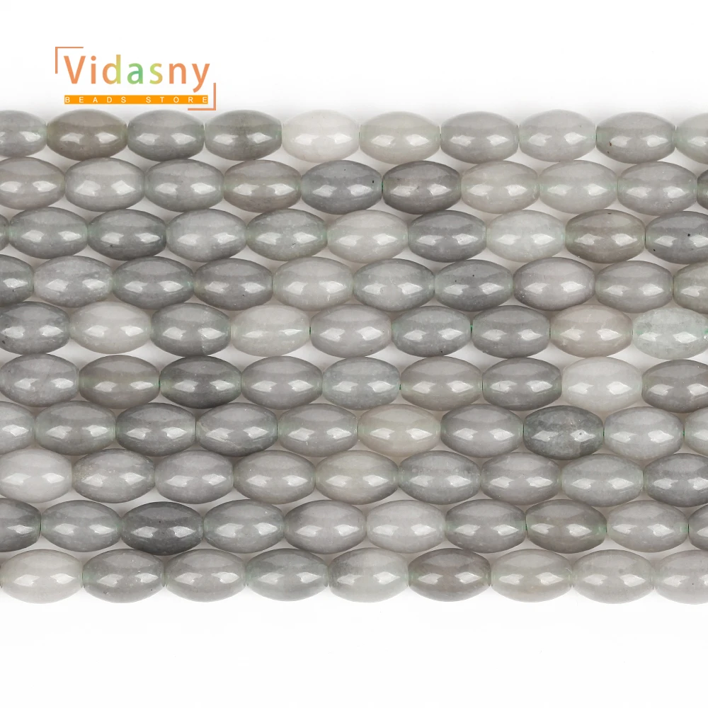 8x12mm Natursteine Gary Chalcedon Reiskornform Lose Perlen für Schmuckherstellung Passend für DIY Armbänder Halsketten Zubehör – Detail 4