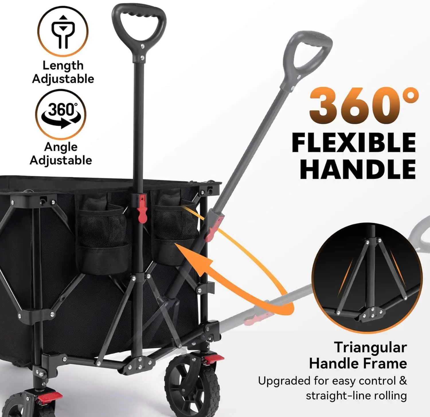 Extra Large Foldable Wagon Cart - 330LBS Capacity, All-Terrain Wheels for Outdoor Garden Beach Transport