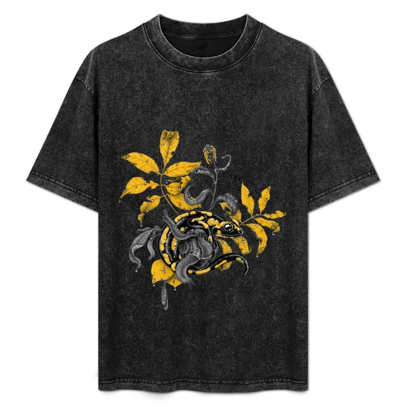 

Salamander and Snails T-Shirt Simple Casual Short Sleeve Tee