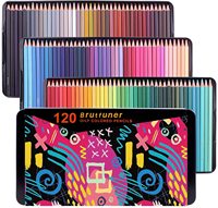 Brutfuner 72/120 Color Square Barrels Pastel Colored Pencil Oil Drawing Pencil Tin Box For Sketch Students Art Set Gift Supplies