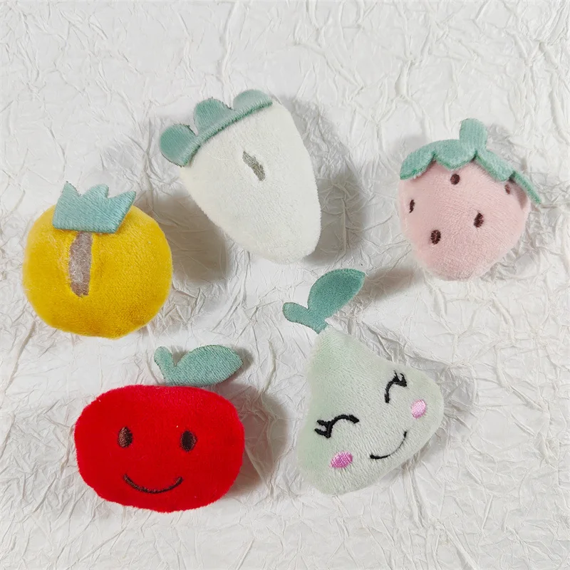 5pcs Cartoon plush fruit cotton filling accessories strawberry carrot hairpin brooch accessories clothes hat bag DIY decorative