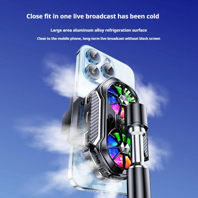 Mobile Phone Radiator Live Cooling Semiconductor Silent Brake Cool Sound Back Clip Dual Turbo Core Dual Fan Cooling Radiator