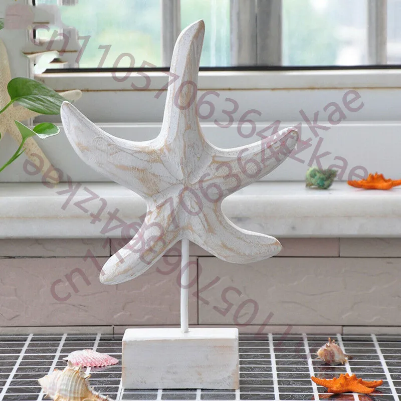 

Creative Mediterranean Style Nautical Starfish Figurine Wood Table Top Decor