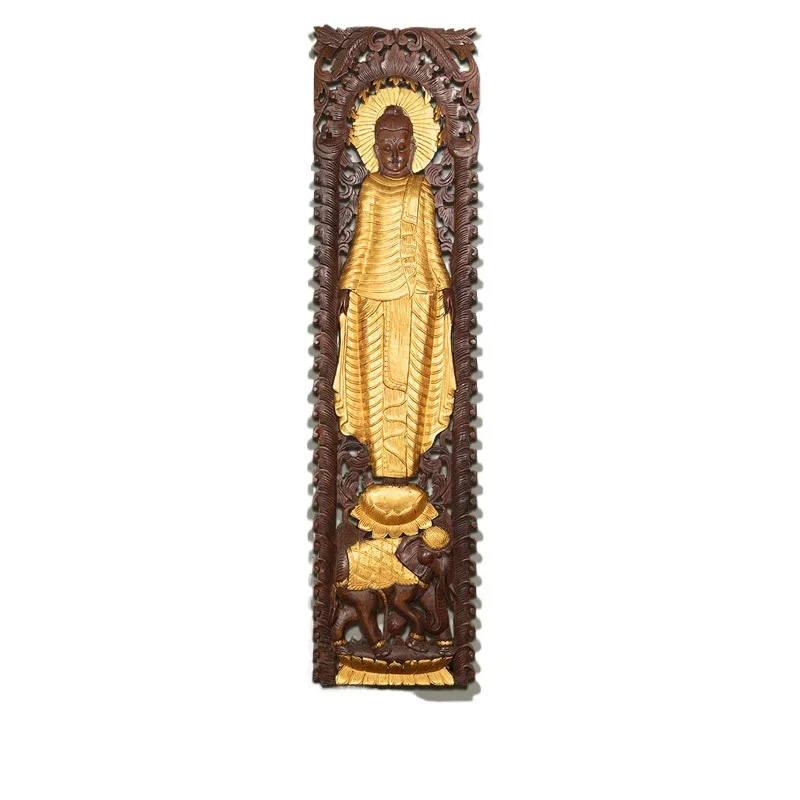 Thailand Imported Wood Carving Board Teak Carved Board Buddha Statue Hollow Carved Board