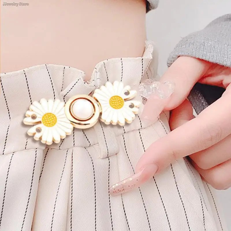 Jeans Waist Buckle Waist Closing Tighten Waist Button Detachable Metal Pins Adjustable Waist Clip Waist Ornaments Buttons Skirt