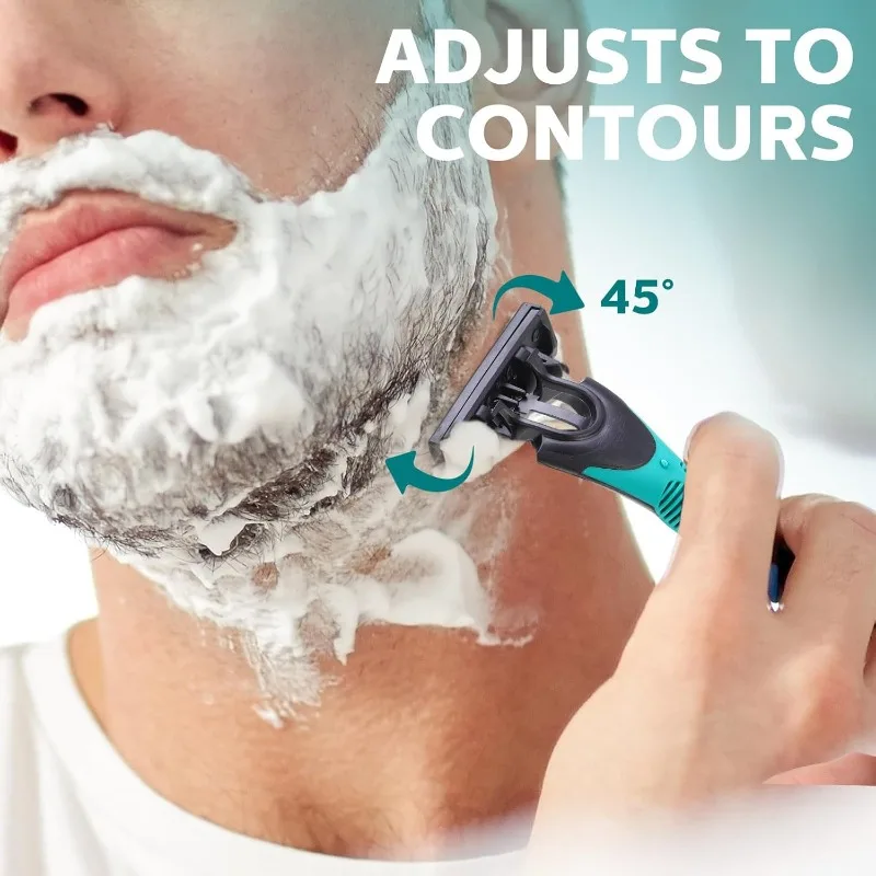 50 Pcs Men's Disposable Razors Bulk 3 Blade Men Razors for Head Sensitive Skin Comfortable Shave