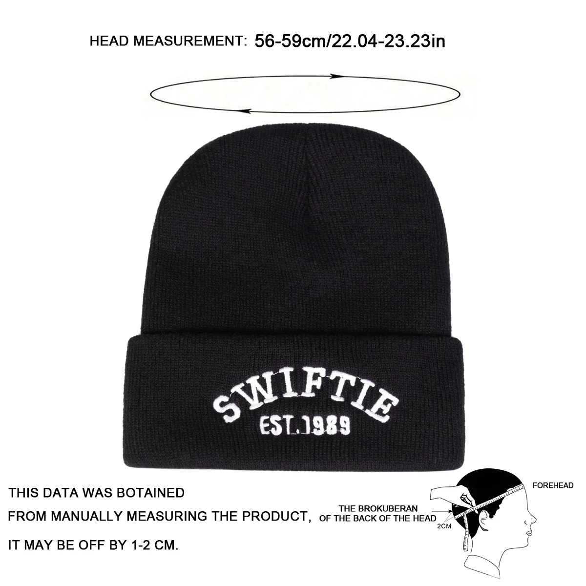 Unisex SWIFTIE EST 1989 Embroidery Beanies Autumn Winter Warm Beanie Hat Caps for Women Men