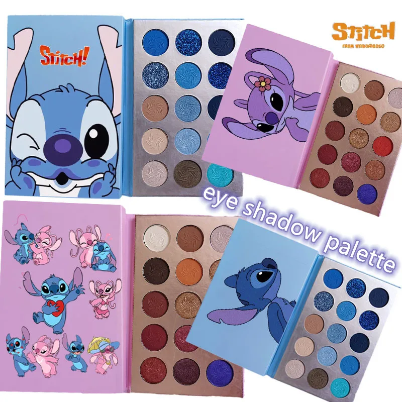 Creativity Stitch Eye Shadow Palette Colorful Fashion Student Girl Kawaii Cartoon Pattern Cosmetic High Capacity Life Supplies