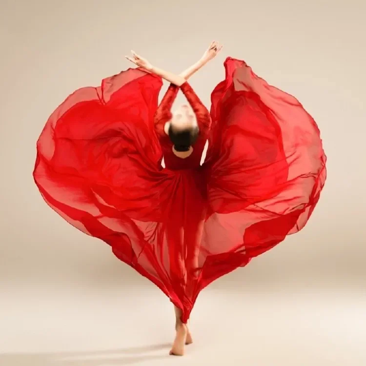 Abiti da danza classica Danza moderna femminile Pratica di danza orientale Gonna lunga di garza Gonna elegante nazionale Gonna ampia altalena