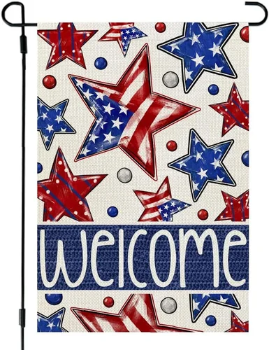 4Th of July Garden Flag Patriotic Stars 12X18 Inch Double Sided for outside Smal HHP AAL HHM WZZ yyi