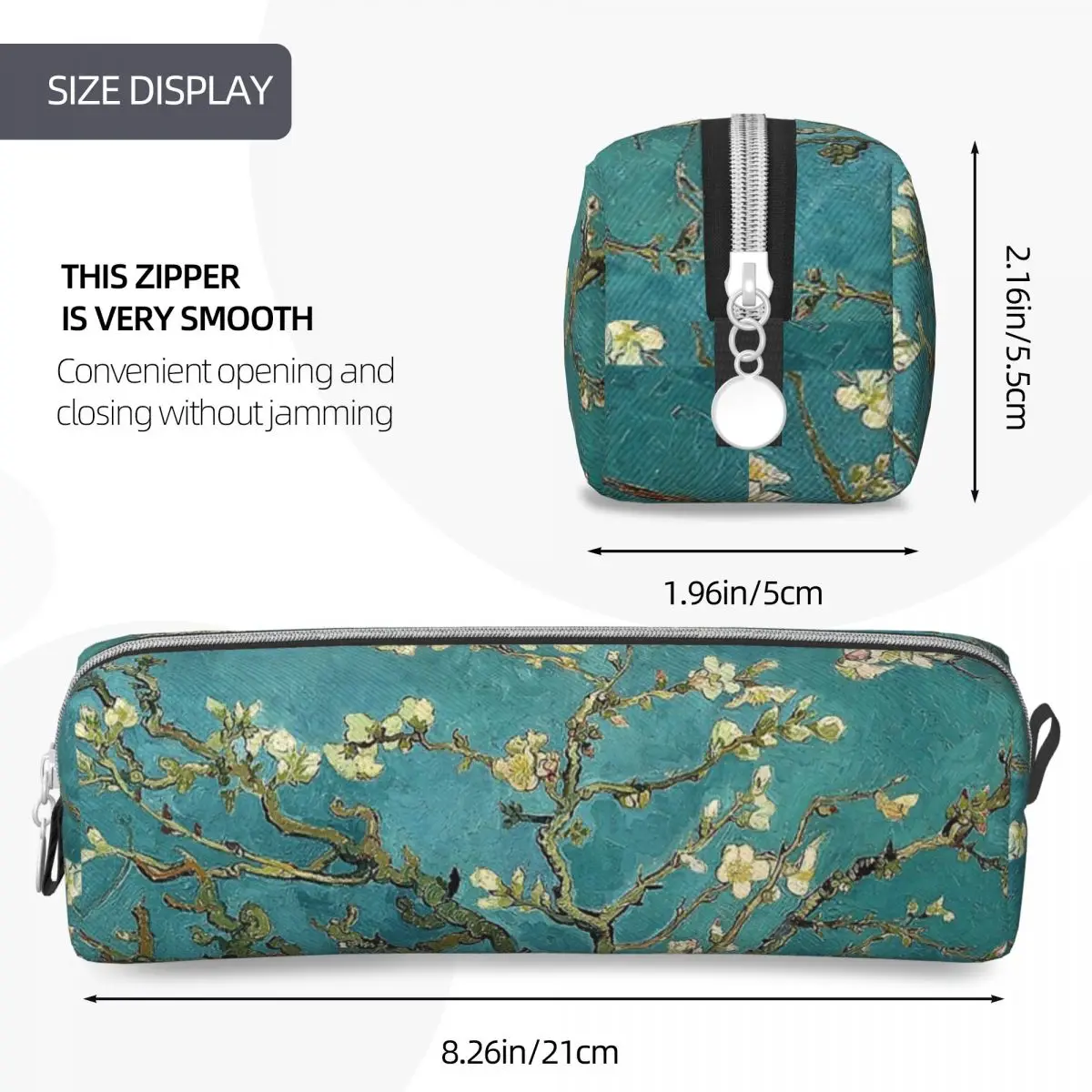 Original Van Gogh Art Restored Blossoming Almond Tree Pencil Cases Pen Holder Bag Kids School Supplies Gift Pencil Pouch