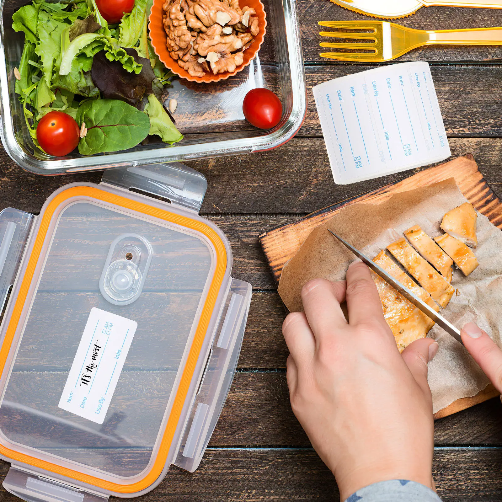 

2 рулона этикеток для пищевых продуктов, пригодных для письма, съемных, без клея, для холодильников, морозильных камер, контейнеров для хранения, для отслеживания продуктов