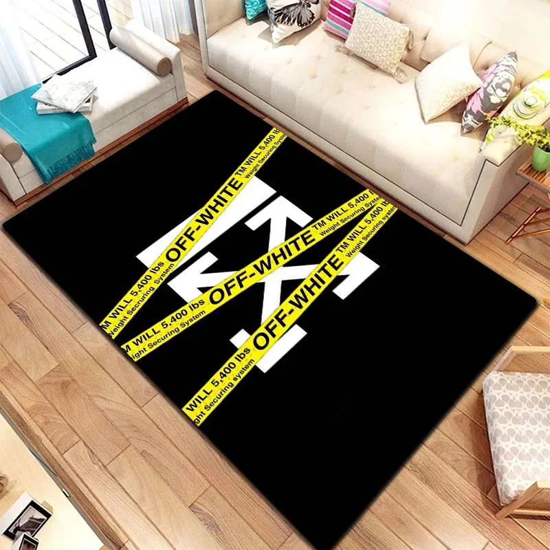 Cross Arrow Graphic Area Rug Non Slip Soft Flannel Floor Mat Streetwear Style Print Carpet For Living Room Bedroom Home Decor