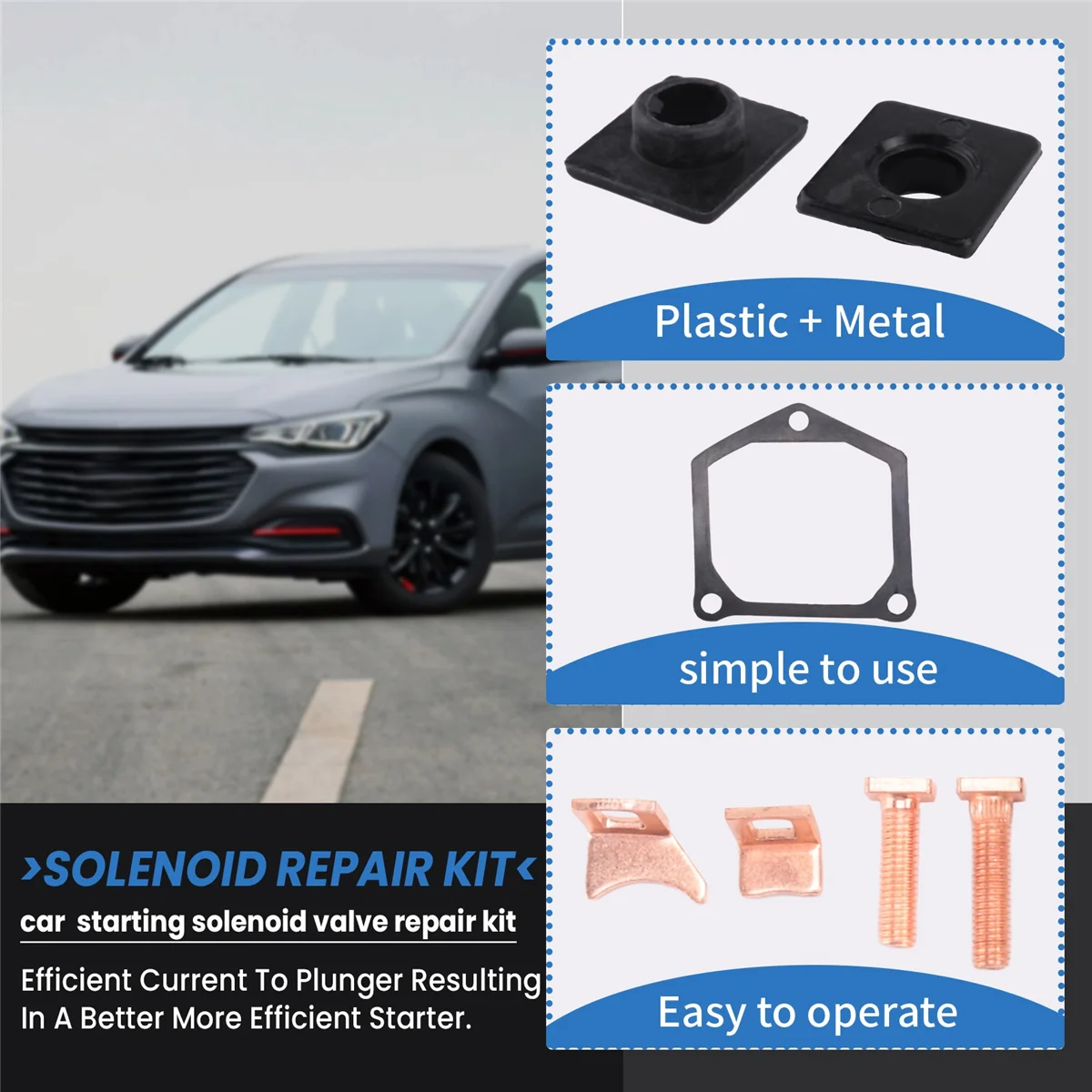 Kit de reconstrução de reparo de solenóide, peças de contatos adequadas para 228000 -6660, 228000 -6662, 228000 -6663