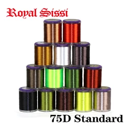 Royal Sissi 8spools set 75D high tensile fly tying thread with standard bobbin 320yds/spool hybrid filaments 8/0 waxed thread