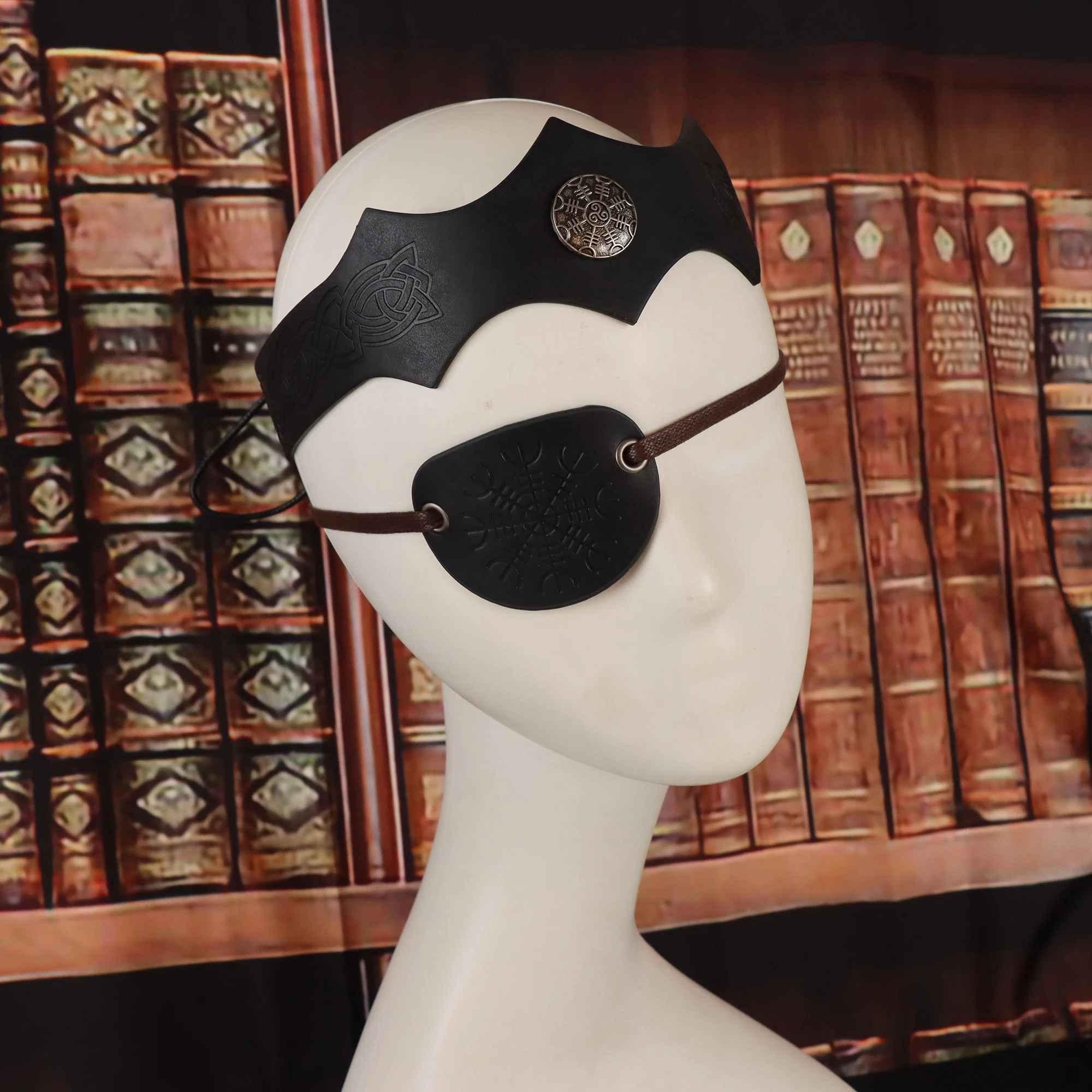 عقال من قطعتين عتيقة في العصور الوسطى ، قناع العين المموجة ، قرصان فايكنغ ، إكسسوارات لعب الأدوار في الهالهلاوس ، الملوثات العضوية الثابتة