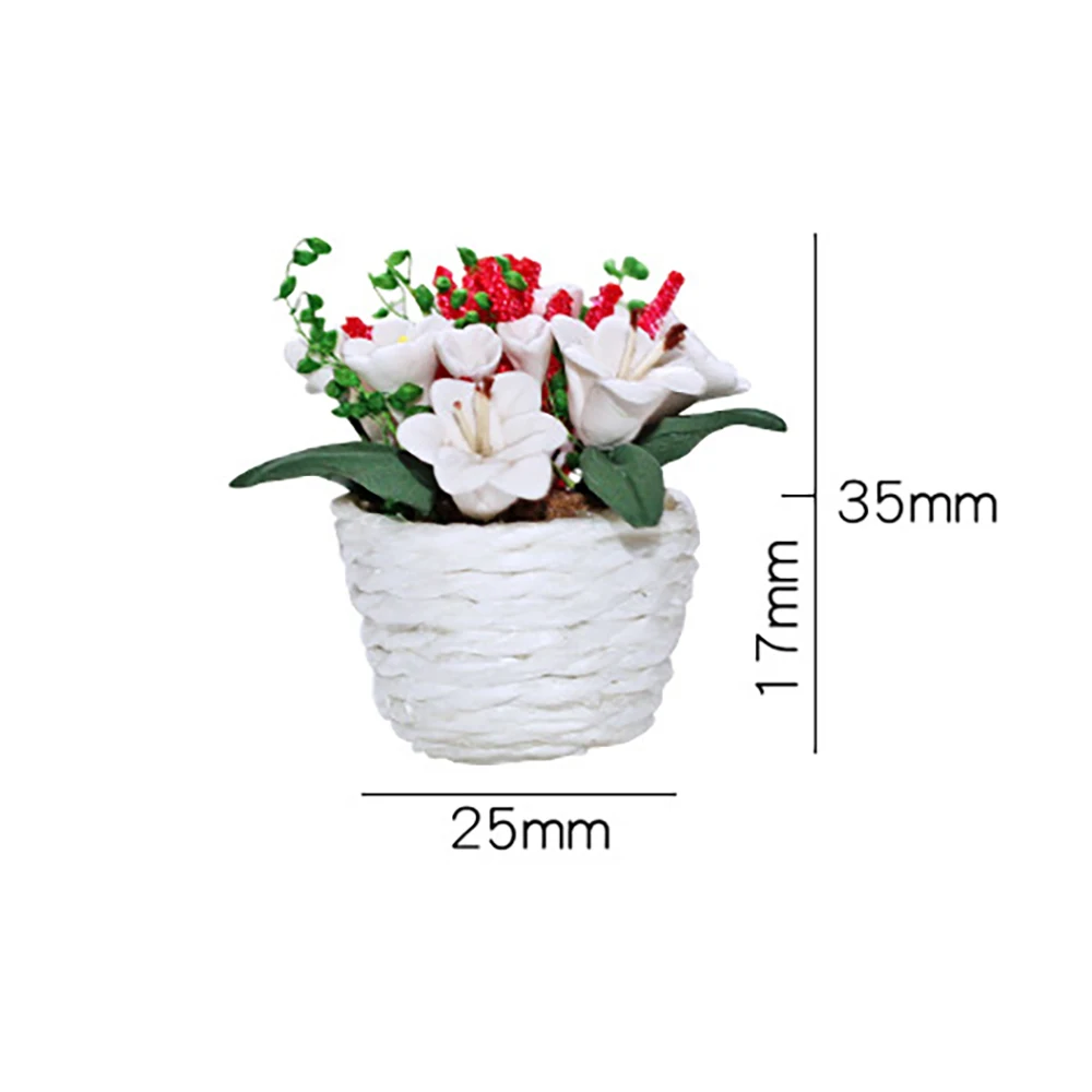 1Pcs 1/12 Dollhouse Accessories Miniatures Flower Arrangement Mini Potted Plant Model Toy for Doll House Decoration OB11 bjd