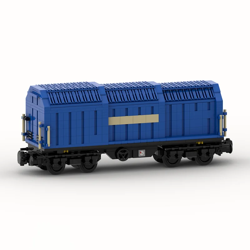 

MOC Covering Hood Car "Shmmns" (8w)， Train, city train, double axle hopper car, children's toy building blocks Christmas gift.