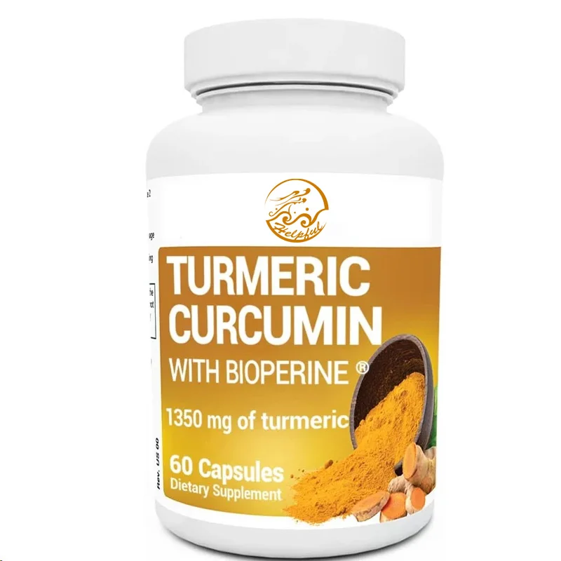 Turmeric supplement with black pepper (BioPerine) -1350mg curcumin supplement, containing 95% curcumin and 60vegetarian capsules