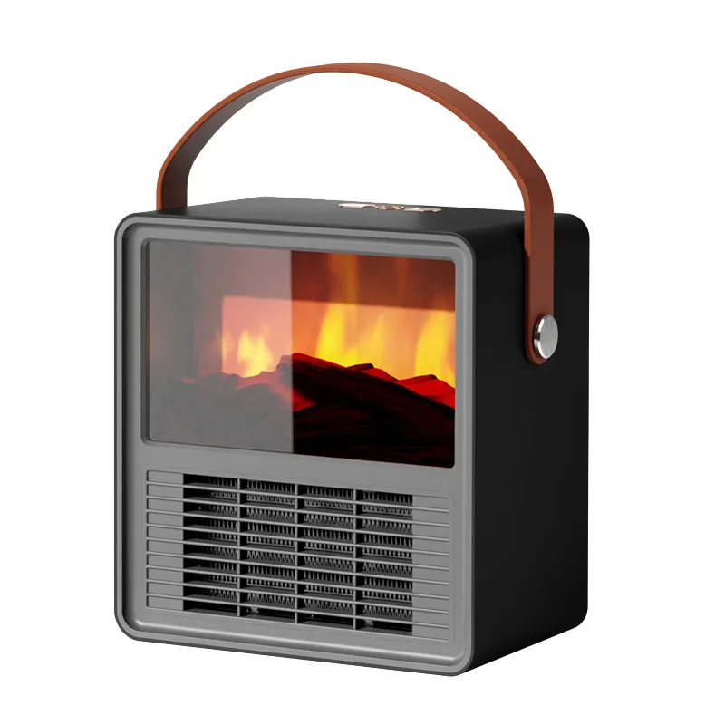 

Slim Simulated Fireplace Heater Mini Electric Warm Air Blower Modern Minimalist Desktop Heater for Home Use