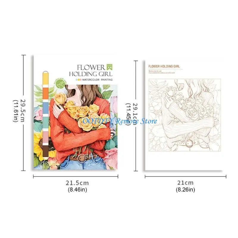 4 листа портативная акварельная живопись книга граффити книжка-раскраска для детей