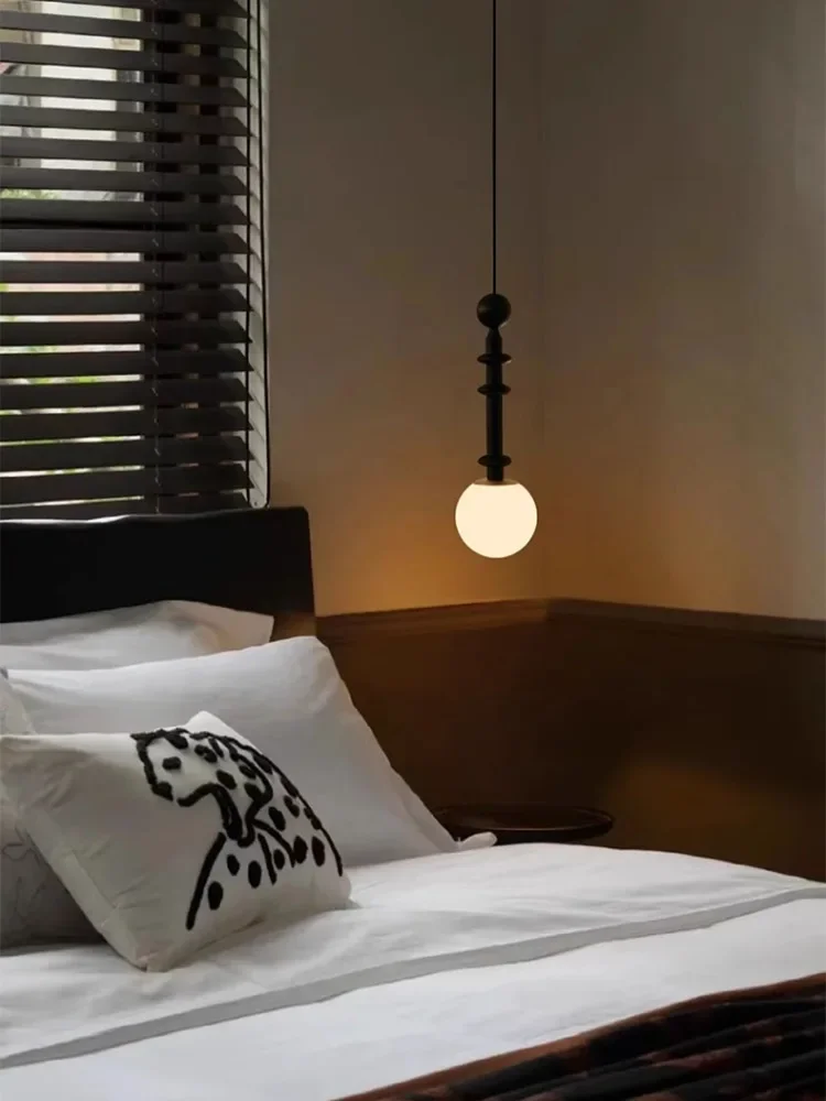 Middeleeuwse Wabi-Sabi Stijl Franse Retro Slaapkamer Bed Kleine Kroonluchter Amerikaans Ontwerp Enkele Kop Bar Lange Lijn Led Lamp