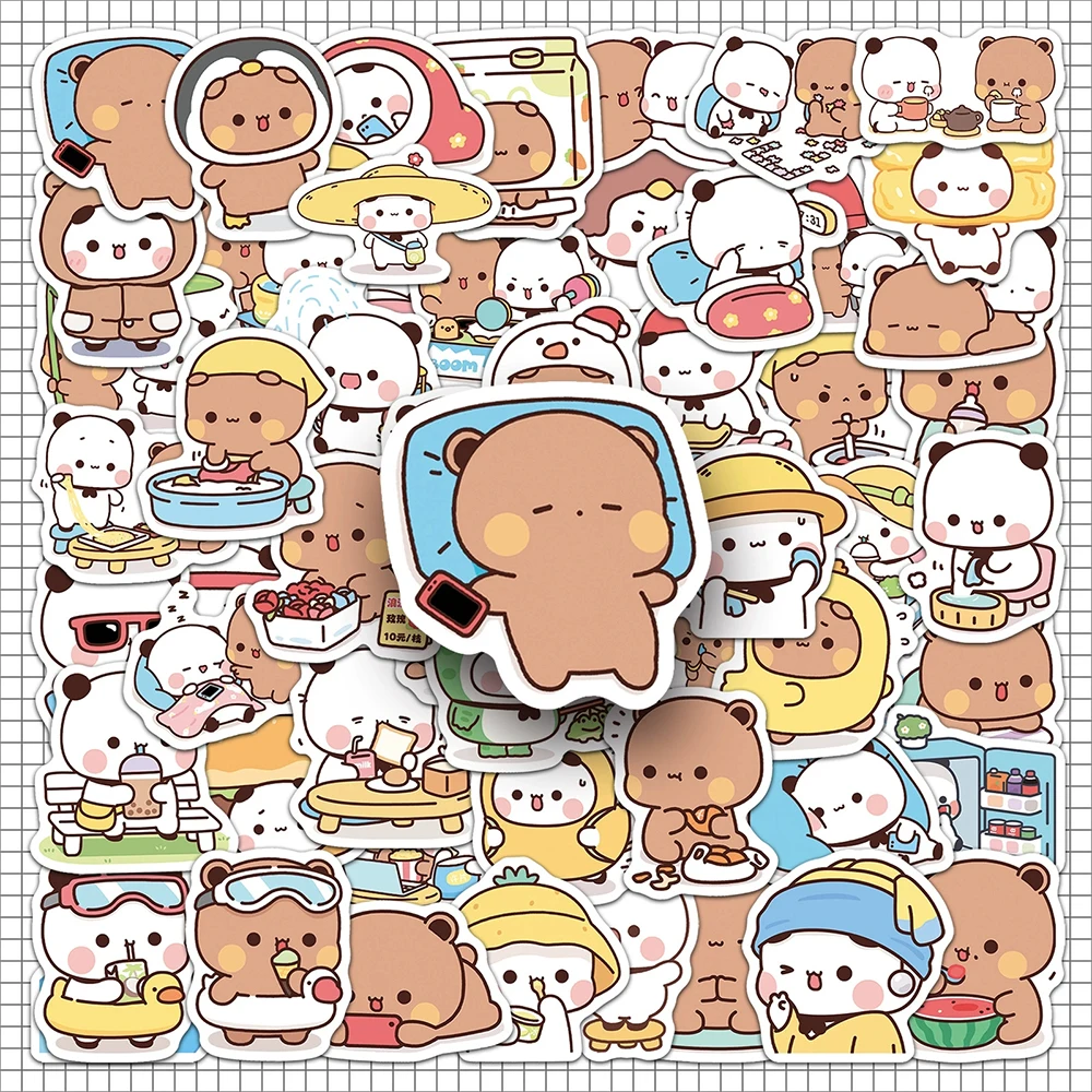 

10/30/50PCS Bubu and Dudu Cartoon Stickers Kawaii Girls Cute Bear Decals Toy Graffiti Scrapbook Car Waterproof Cute Sticker Pack