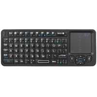 Mini teclado Bluetooth Rii K06, teclado inalámbrico retroiluminado de 2,4 GHz con panel táctil de aprendizaje IR Android TV Box, Mac, computadora portátil, Windows