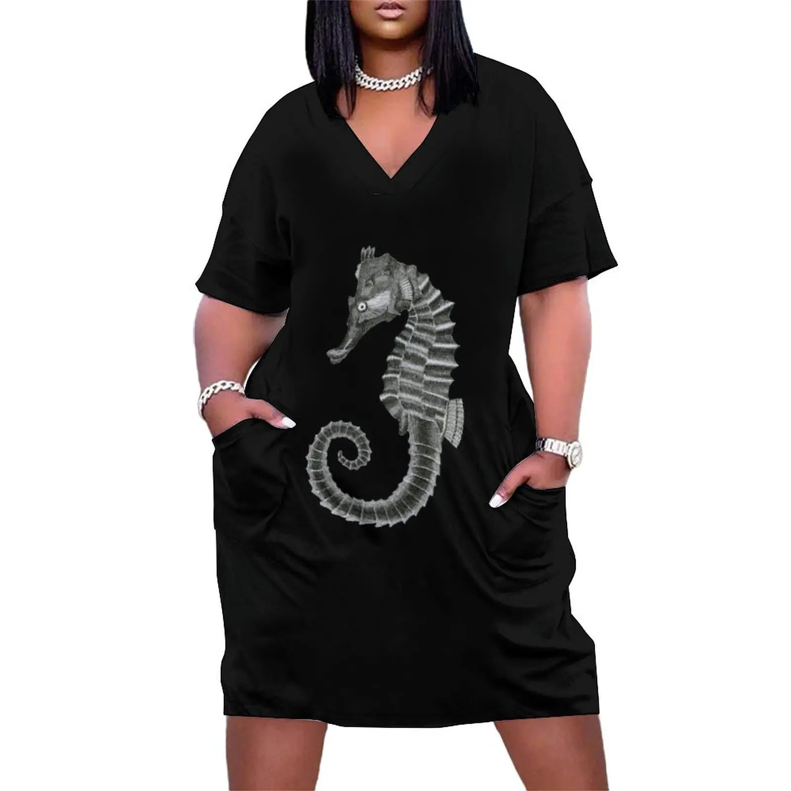 Seahorse Loose Pocket Dress beach dress prom clothes