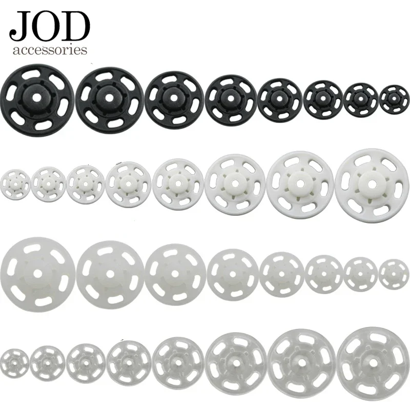 7-25mm 10Pair Snap Button Invisible Small ABS Plastic Fasteners Press Stud Sewing Accessories KAM Buttons Clothes